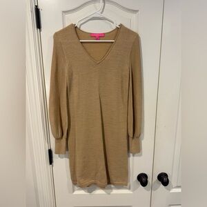 Lilly Pulitzer Gold Sweater Dress Sz XXS